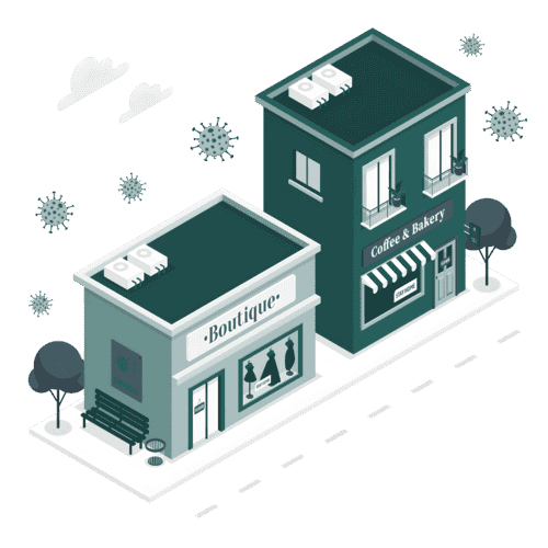 Illustration of two stores